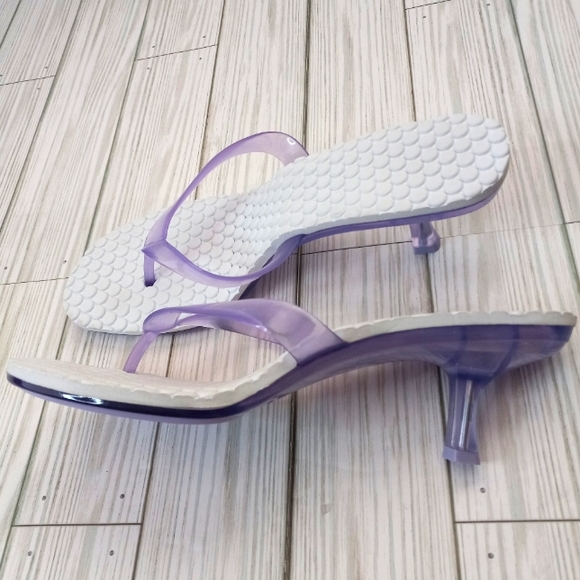kitten heel jelly flip flops